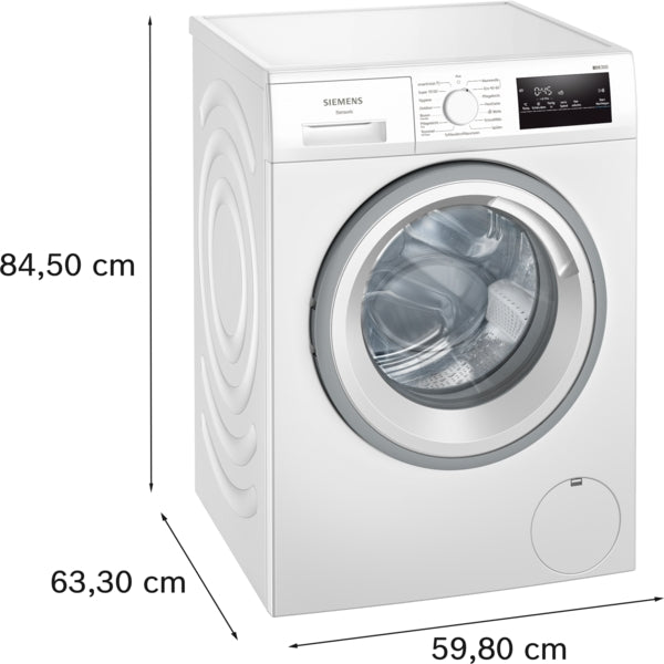 Siemens IQ300 Waschmaschine WM14N127, 8 kg Füllmenge, 1400 U/Min., iQdrive, AquaStop, varioSpeed, freistehend, 84,5 cm Höhe