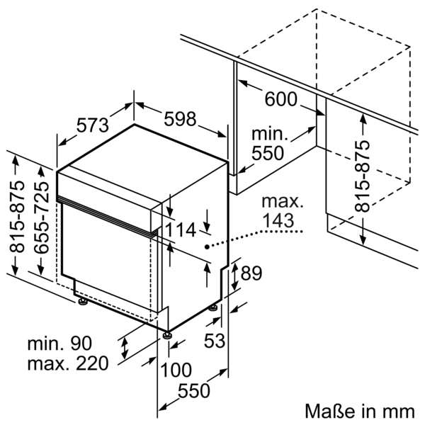 iQ500, Teilintegrierter Geschirrspüler, 60 cm, Gebürsteter Stahl SN55ES12CE