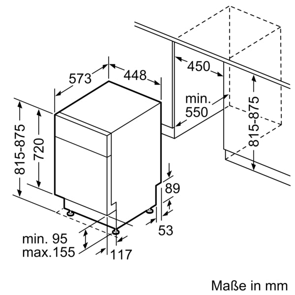 iQ300, Unterbau-Geschirrspüler, 45 cm, Gebürsteter Stahl