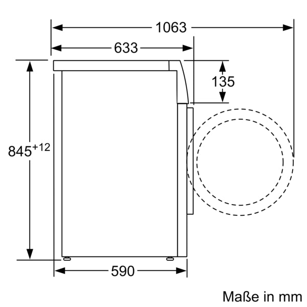 Siemens IQ300 Waschmaschine WM14N127, 8 kg Füllmenge, 1400 U/Min., iQdrive, AquaStop, varioSpeed, freistehend, 84,5 cm Höhe