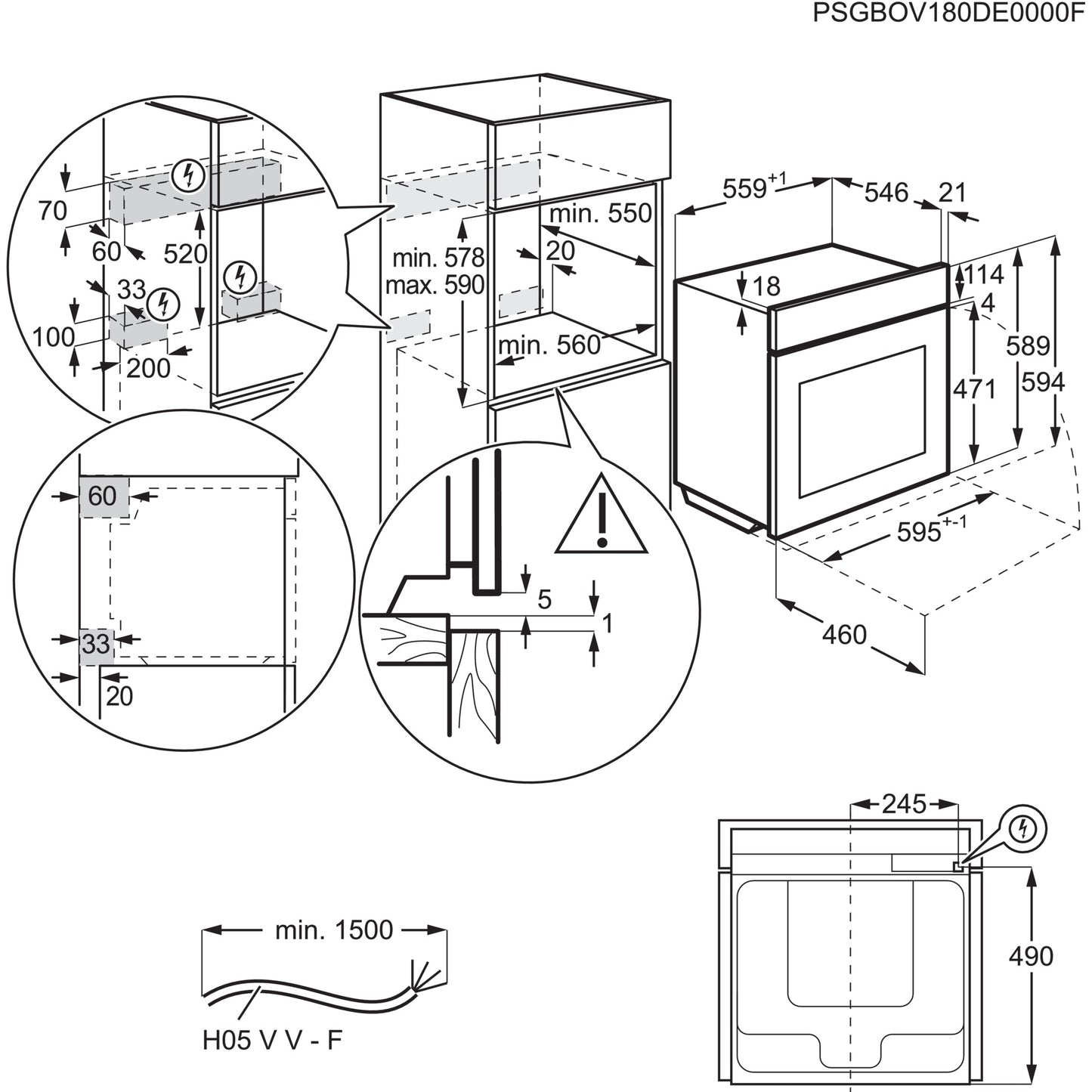 TS6PB53ZAB 6000 SenseCook® / Einbaubackofen / WLAN-fähig / Pyrolytische Selbstreinigung / Schwarz
