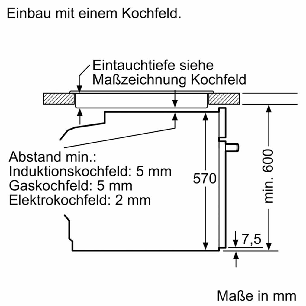 Siemens EQ211KA11 (EA64RGNA1E,HE213ABS3) Herdset 5Heizarten Versenkknebel LED-Display Elektrokochfeld