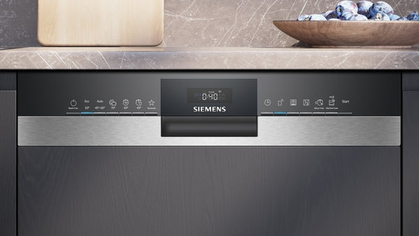 SIEMENS iQ300, Teilintegrierter Geschirrspüler, 60 cm, Gebürsteter Stahl SN53HS03TE