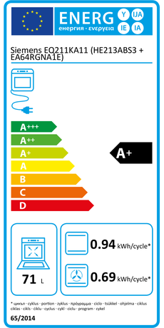 Siemens EQ211KA11 (EA64RGNA1E,HE213ABS3) Herdset 5Heizarten Versenkknebel LED-Display Elektrokochfeld