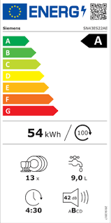 Siemens IQ300 Unterbau-Geschirrspüler, 60 cm, Gebürsteter Stahl SN43ES22AE