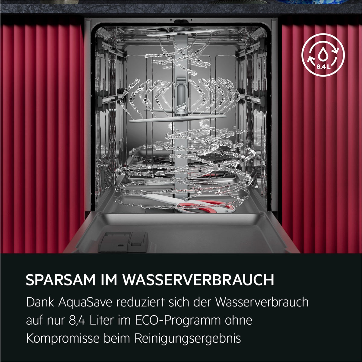 AEG 8000 Integrierter-Geschirrspüler. SatelliteClean Pro GT8200A2SFM