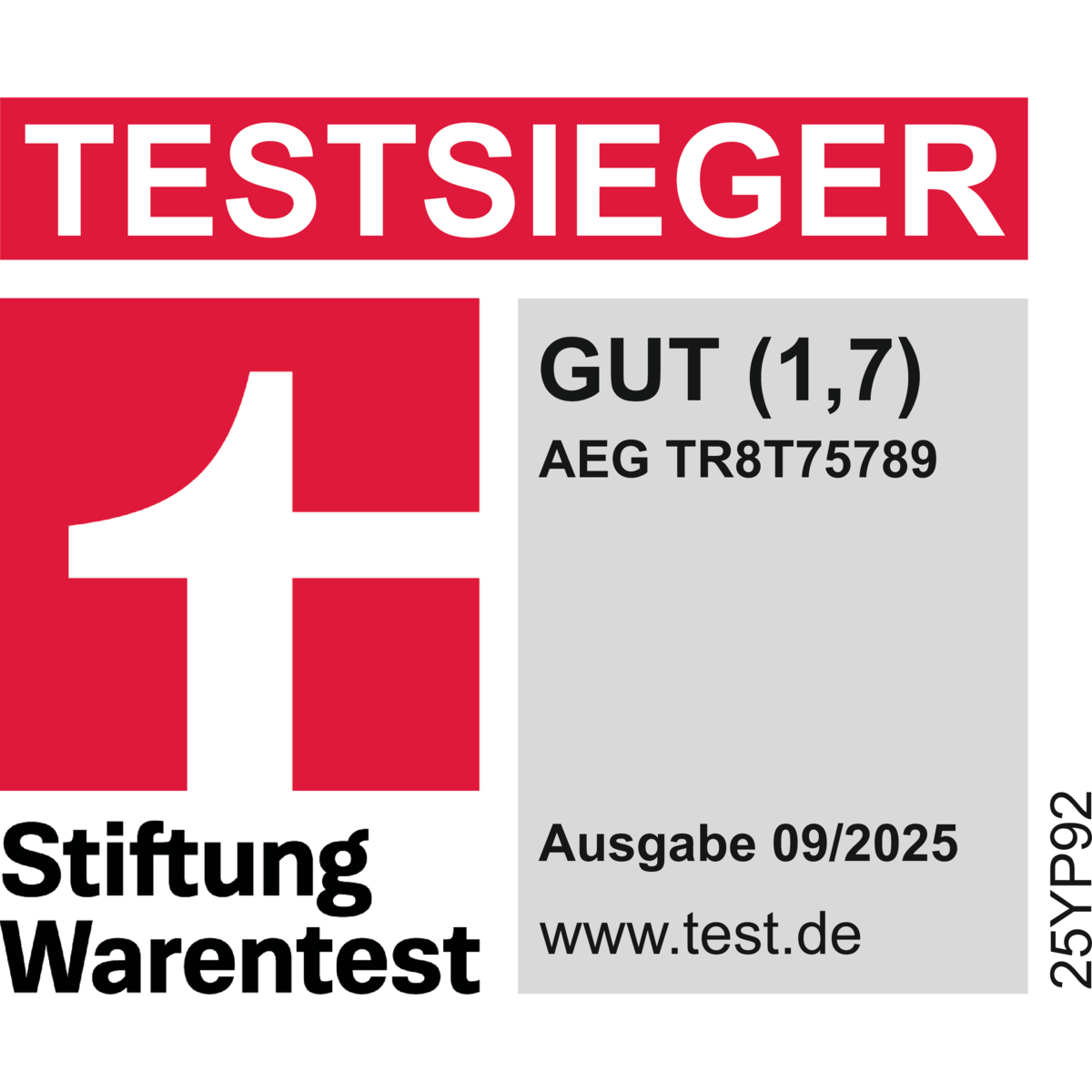 AEG TR8T75789 8000 AbsoluteCare® / 8 kg / Testsieger der Stiftung Warentest