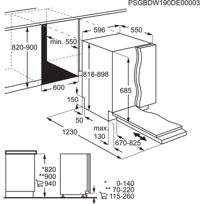 FSE74717PPNC AEG 7000 GlassCare / Vollintegrierter-Geschirrspüler