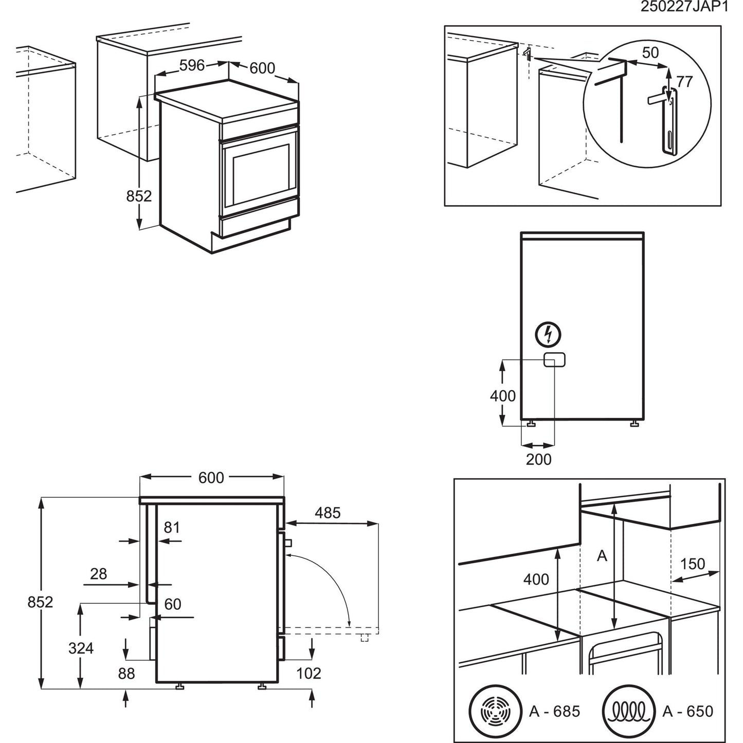 CCB644BGBM Standherd mit Glaskeramik-Kochfeld / 60 cm