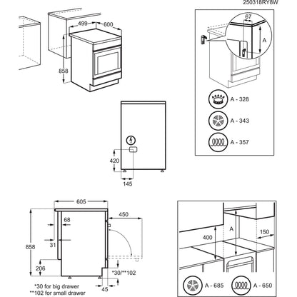 CCB544BGBMPNC  Standherd mit Glaskeramik-Kochfeld / 50cm