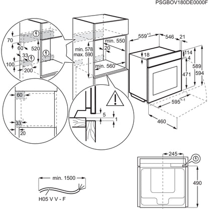 TS6PB53ZAB  6000 SenseCook® / Einbaubackofen / WLAN-fähig / Pyrolytische Selbstreinigung / Schwarz
